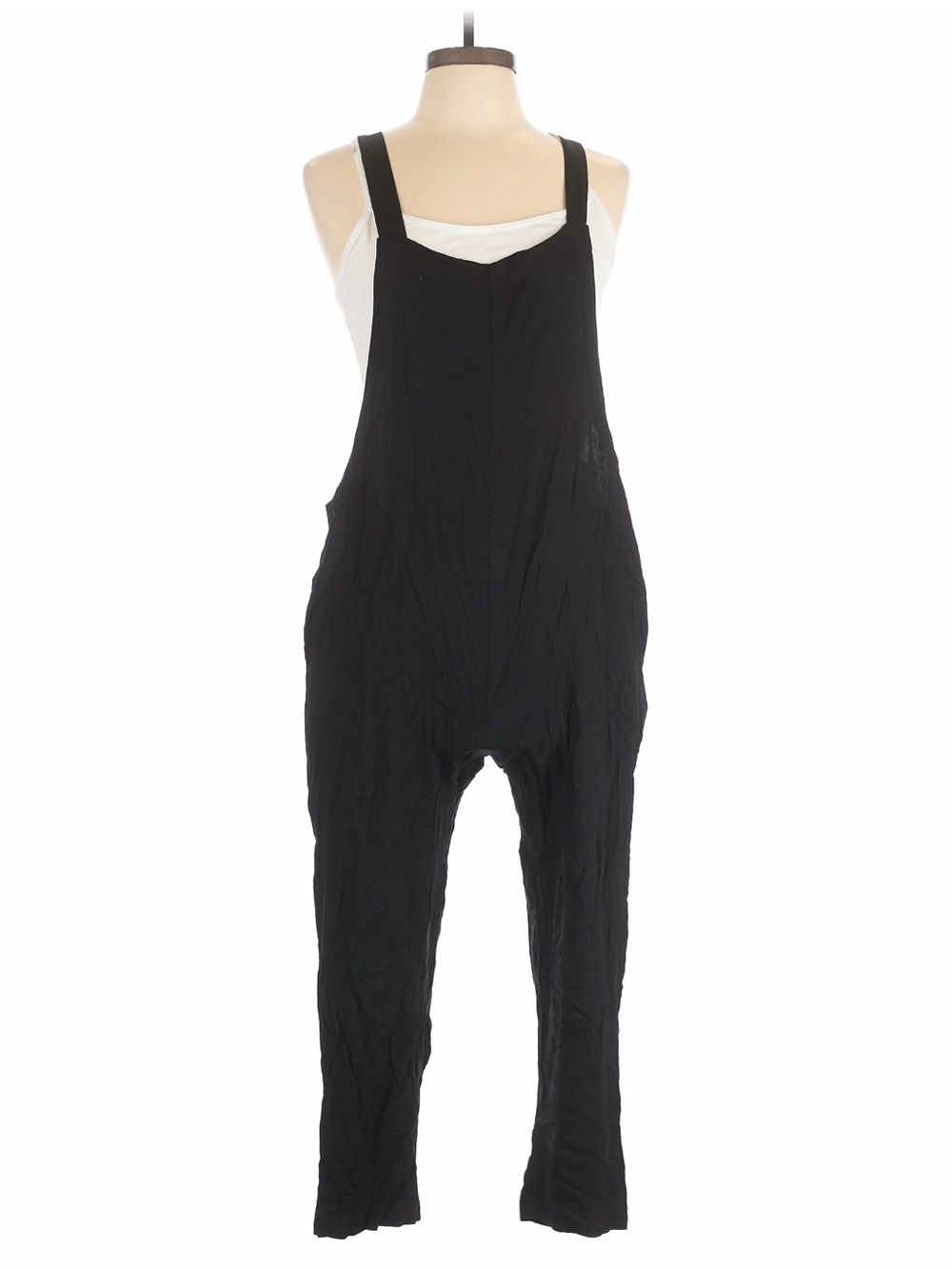 80’s style Vici Black Women's Overalls with Wide Strap Detail